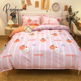 Pisoshare 3/4Pcs Kawaii Strawberry Orange Bedding Set Twin Full Queen King Size Duvet Cover Bed