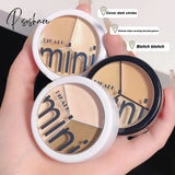 Pisoshare 3-Color Concealer Palette Cream Long Lasting Cover Dark Circles Acne Pores Shading