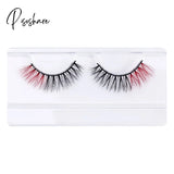 Pisoshare 3D Colorful Eyelashes Mix Color Red Blue Purple Pink False Natural Fluffy Soft Lashes Eye