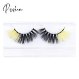 Pisoshare 3D Colorful Eyelashes Mix Color Red Blue Purple Pink False Natural Fluffy Soft Lashes Eye