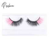 Pisoshare 3D Colorful Eyelashes Mix Color Red Blue Purple Pink False Natural Fluffy Soft Lashes Eye