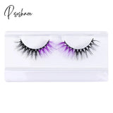 Pisoshare 3D Colorful Eyelashes Mix Color Red Blue Purple Pink False Natural Fluffy Soft Lashes Eye