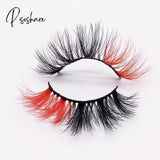 Pisoshare 3D Colorful Eyelashes Mix Color Red Blue Purple Pink False Natural Fluffy Soft Lashes Eye