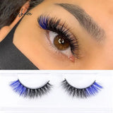 Pisoshare 3D Colorful Eyelashes Mix Color Red Blue Purple Pink False Natural Fluffy Soft Lashes Eye