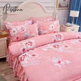 Pisoshare 3Pcs Bedding Set Princess Bed Skirt Bedspread Sheet For Everyone Cover King Queen Size