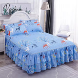 Pisoshare 3Pcs Bedding Set Princess Bed Skirt Bedspread Sheet For Everyone Cover King Queen Size