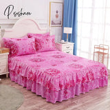 Pisoshare 3Pcs Bedding Set Princess Bed Skirt Bedspread Sheet For Everyone Cover King Queen Size