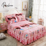 Pisoshare 3Pcs Bedding Set Princess Bed Skirt Bedspread Sheet For Everyone Cover King Queen Size