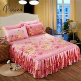 Pisoshare 3Pcs Bedding Set Princess Bed Skirt Bedspread Sheet For Everyone Cover King Queen Size