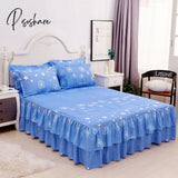 Pisoshare 3Pcs Bedding Set Princess Bed Skirt Bedspread Sheet For Everyone Cover King Queen Size