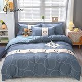 Pisoshare 3Pcs Nordic Simple Duvet Cover/ Quilt Cover Bedclothes Bed Sheet Single Double Queen King