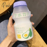 Pisoshare 480Ml Cute Frosted Plastic Fruit Water Bottle Bpa Free Portable Leakproof Yakult Shape