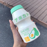 Pisoshare 480Ml Cute Frosted Plastic Fruit Water Bottle Bpa Free Portable Leakproof Yakult Shape