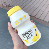 Pisoshare 480Ml Cute Frosted Plastic Fruit Water Bottle Bpa Free Portable Leakproof Yakult Shape