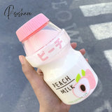 Pisoshare 480Ml Cute Frosted Plastic Fruit Water Bottle Bpa Free Portable Leakproof Yakult Shape