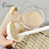 Pisoshare 500/850Ml Cute Pearl Milk Tea Straw Plastic Water Bottle With Cup Cover Women Large