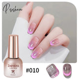 Pisoshare 8Ml 9D Rainbow Cat Magnetic Gel Pink Purple Blue Nails Soak Off Uv Led Semi Permanent