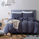 Pisoshare American Size Bowknot Lace Up Duvet Cover Set Queen Butterfly Bowtie Twin King Blanket