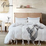 Pisoshare American Size Bowknot Lace Up Duvet Cover Set Queen Butterfly Bowtie Twin King Blanket