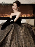 Pisoshare - Banquet Evening Dress Hot Sale Style Black Suit Forest Princess Host Gauze Party