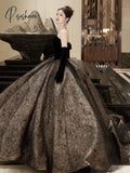 Pisoshare - Banquet Evening Dress Hot Sale Style Black Suit Forest Princess Host Gauze Party