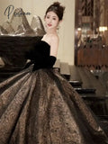 Pisoshare - Banquet Evening Dress Hot Sale Style Black Suit Forest Princess Host Gauze Party