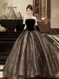Pisoshare - Banquet Evening Dress Hot Sale Style Black Suit Forest Princess Host Gauze Party