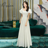 Pisoshare - Banquet Evening Dress White Skirt Light Wedding Spring New Style Slim Fit Small Tail