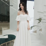 Pisoshare - Banquet Evening Dress White Skirt Light Wedding Spring New Style Slim Fit Small Tail