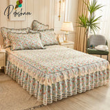 Pisoshare Bed Skirt Luxury King Size Cover Elegant Lace Bedspreads For Double Queen Sheet With