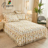 Pisoshare Bed Skirt Luxury King Size Cover Elegant Lace Bedspreads For Double Queen Sheet With