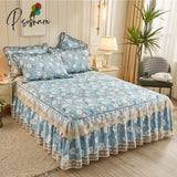 Pisoshare Bed Skirt Luxury King Size Cover Elegant Lace Bedspreads For Double Queen Sheet With