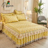 Pisoshare Bed Skirt Luxury King Size Cover Elegant Lace Bedspreads For Double Queen Sheet With