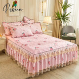 Pisoshare Bed Skirt Luxury King Size Cover Elegant Lace Bedspreads For Double Queen Sheet With