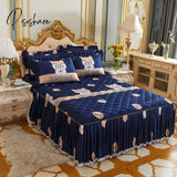 Pisoshare Bed Skirt Luxury King Size Cover Lace Quilted Thicken Non-Slip Spread Queen Fitted Sheet