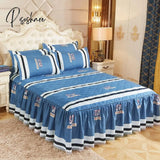 Pisoshare Bed Skirt Luxury King Size Cover Lace Quilted Thicken Non-Slip Spread Queen Fitted Sheet