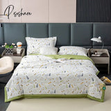 Pisoshare Bedding Lightweight Summer Quilt Breathable Cozy Quilted Thin Class A Cotton And Linen