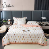 Pisoshare Bedding Lightweight Summer Quilt Breathable Cozy Quilted Thin Class A Cotton And Linen