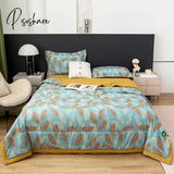 Pisoshare Bedding Lightweight Summer Quilt Breathable Cozy Quilted Thin Class A Cotton And Linen