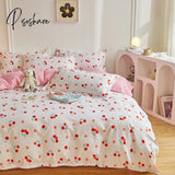 Pisoshare Bedding Set For Girl Boy Bedroom Kids Modern Comforter Duvet Cover Flat Sheet Pillowcase