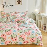 Pisoshare Bedding Set For Girl Boy Bedroom Kids Modern Comforter Duvet Cover Flat Sheet Pillowcase