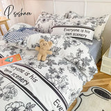 Pisoshare Bedding Set For Girl Boy Bedroom Kids Modern Comforter Duvet Cover Flat Sheet Pillowcase