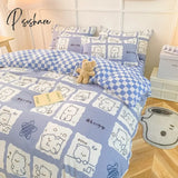 Pisoshare Bedding Set For Girl Boy Bedroom Kids Modern Comforter Duvet Cover Flat Sheet Pillowcase