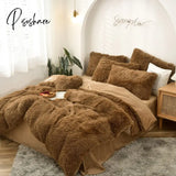 Pisoshare Bedding Set Luxury Winter Warm Thicken Mink Fleece Duvet Cover Bed Sheet And Pillowcases