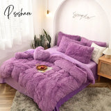 Pisoshare Bedding Set Luxury Winter Warm Thicken Mink Fleece Duvet Cover Bed Sheet And Pillowcases