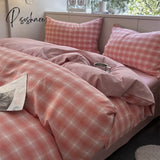 Pisoshare Bedding Set Washed Cotton Linen Duvet Cover Flat Sheet Pillowcase Soft Comfort Home Hotel