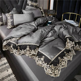 Pisoshare Bedding Sets Luxury Korea Princess Lace Embroidery Duvet Cover Bed Skirt And Pillowcase