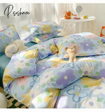 Pisoshare Bedroom Bed Sheet Feather Quilt Cover Bedspread Bedding Set 150 X200 220 X 240 Flower