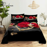 Pisoshare Bedroom Sheet Set Gorgeous Flowers Digital Printing Bedding Pillow Case Fashion Exquisite