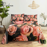 Pisoshare Bedroom Sheet Set Gorgeous Flowers Digital Printing Bedding Pillow Case Fashion Exquisite